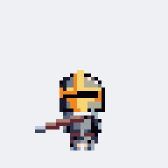 Two-hand spear thrust attack animation